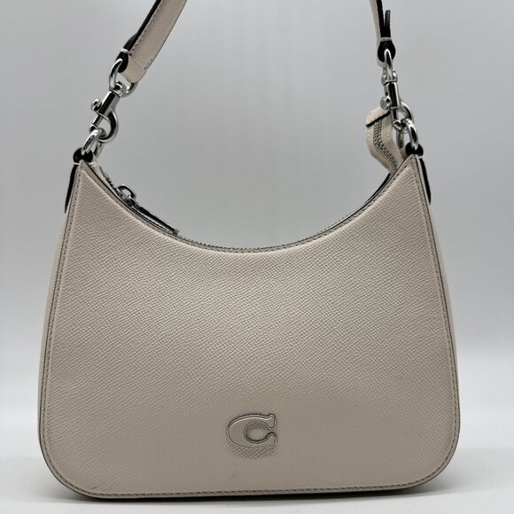 COACH Crossgrain leather small hobo crossbody bag - White (Used) - Picture 1 of 15